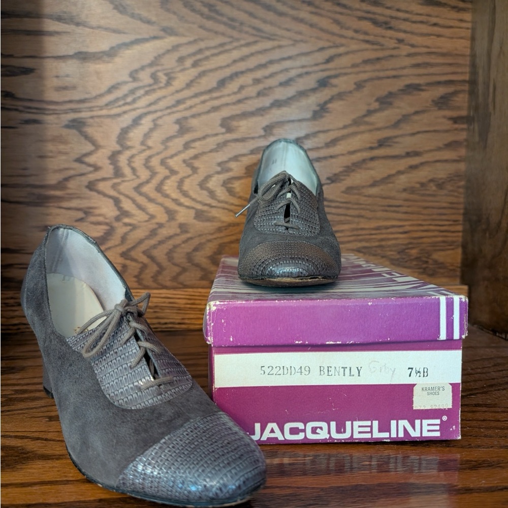 Grey Vintage Oxford Heels